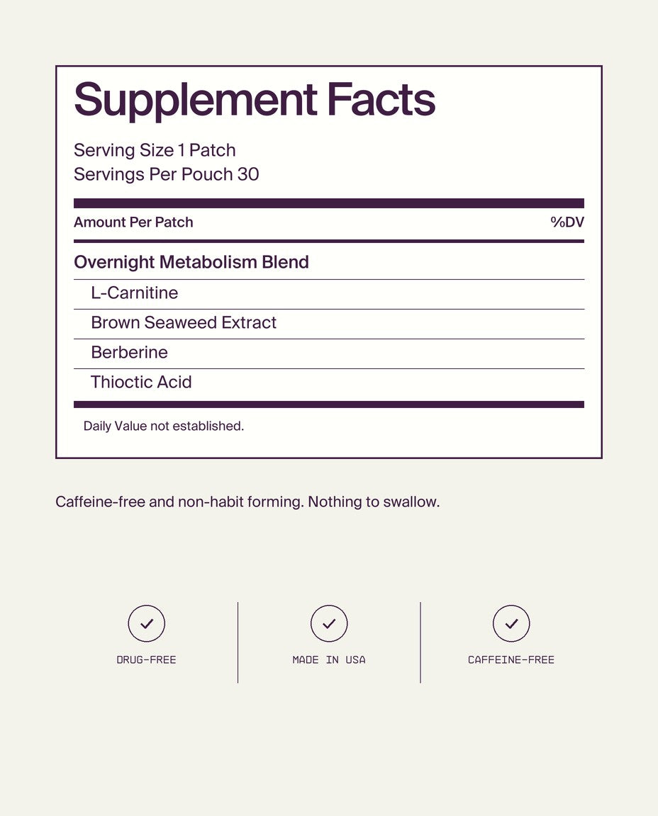 Night Burn Supplement Facts: Overnight Metabolism Blend